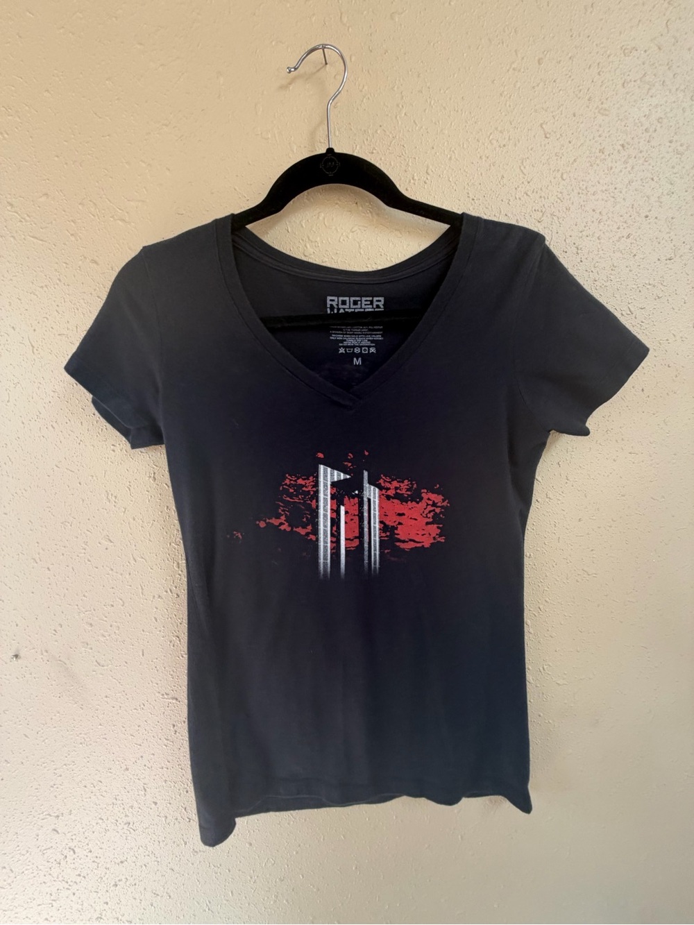 Roger Waters 2022 Tour Womens V-Neck Tee with Red Graphic